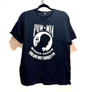 POW MIA T-Shirt Size Large Black Jon Lauren